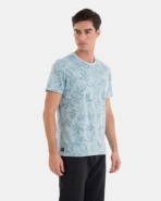 CAMISETA DE HOMBRE DE ALGODÓN ESTAMPADO HOJAS