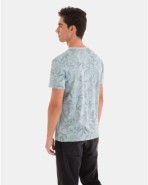 CAMISETA DE HOMBRE DE ALGODÓN ESTAMPADO HOJAS