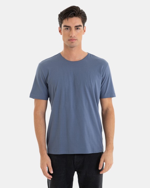 CAMISETA BÁSICA DE HOMBRE DE ALGODÓN COLOR AZUL