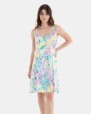 VESTIT DE PLATJA CURT DE TIRANTS ESTAMPAT FULLES MULTICOLOR