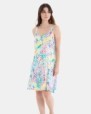 VESTIT DE PLATJA CURT DE TIRANTS ESTAMPAT FULLES MULTICOLOR