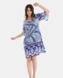 VESTIDO DE PLAYA CORTO DE MANGA FRANCESA ESTAMPADO