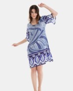 VESTIDO DE PLAYA CORTO DE MANGA FRANCESA ESTAMPADO