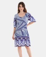 VESTIDO DE PLAYA CORTO DE MANGA FRANCESA ESTAMPADO