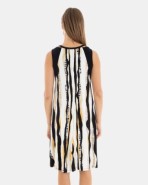 VESTIDO DE PLAYA CORTO SIN MANGAS ESTAMPADO A RAYAS