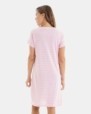 Women’s short striped nightgown with short sleeves and striped fabric