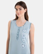 CAMISÓN CORTO SIN MANGAS ESTAMPADO CORAZONES