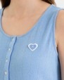 CAMISÓN CORTO SIN MANGAS EN TEJIDO CALADO CORAZONES