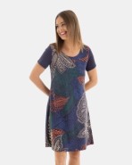 VESTIDO DE PLAYA CORTO DE MANGA CORTA ESTAMPADO FLORAL
