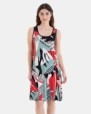 VESTIDO DE PLAYA CORTO DE TIRANTES ESTAMPADO HOJAS