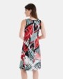 VESTIDO DE PLAYA CORTO DE TIRANTES ESTAMPADO HOJAS
