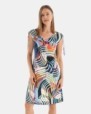 VESTIDO DE PLAYA CORTO SIN MANGAS ESTAMPADO MULTICOLOR
