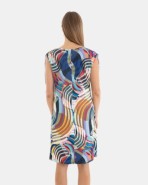 VESTIDO DE PLAYA CORTO SIN MANGAS ESTAMPADO MULTICOLOR
