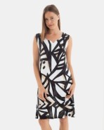 VESTIDO DE PLAYA CORTO SIN MANGAS ESTAMPADO RAYAS
