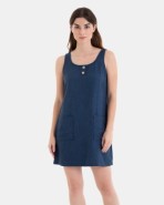 Short beach dress with blue solid color straps