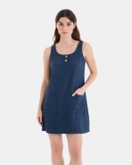 Short beach dress with blue solid color straps