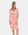VESTIDO DE PLAYA CORTO DE MANGA CORTA ESTAMPADO FLORES