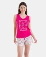 PIJAMA CORTO DE MUJER SIN MANGAS ESTAMPADO CORAZONES