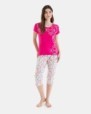PIJAMA PIRATA DE MUJER ESTAMPADO CORAZONES