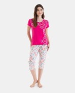 PIJAMA PIRATA DE MUJER ESTAMPADO CORAZONES