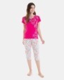 PIJAMA PIRATA DE MUJER ESTAMPADO CORAZONES