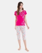PIJAMA PIRATA DE MUJER ESTAMPADO CORAZONES