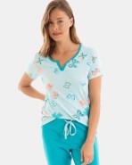 PIJAMA PIRATA DE MUJER ESTAMPADO MARIPOSAS