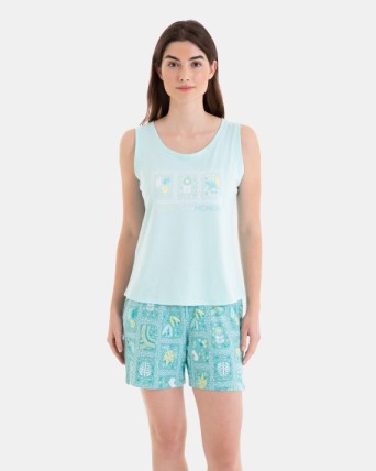 PIJAMA CORTO DE MUJER SIN...