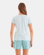 PIJAMA CORTO DE MUJER ESTAMPADO FLORES