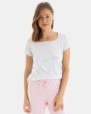 PIJAMA PIRATA DE MUJER ESTAMPADO CORAZONES