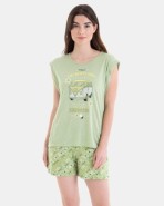 PIJAMA CORTO DE MUJER CON MANGA HOMBRO CAIDO
