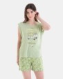 PIJAMA CORTO DE MUJER CON MANGA HOMBRO CAIDO