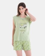 PIJAMA CORTO DE MUJER CON MANGA HOMBRO CAIDO