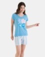 PIJAMA CORTO DE MUJER ESTAMPADO FLORES