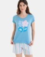 PIJAMA CORTO DE MUJER ESTAMPADO FLORES