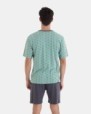 PIJAMA CORTO DE HOMBRE DE ALGODÓN ESTAMPADO CORBATERO