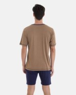 PIJAMA CORTO DE HOMBRE DE ALGODÓN Y VISCOSA ESTAMPADO