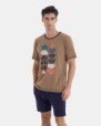 PIJAMA CORTO DE HOMBRE DE ALGODÓN Y VISCOSA ESTAMPADO