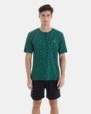 PIJAMA CORTO DE HOMBRE DE ALGODÓN Y VISCOSA MICRO ESTAMPADO