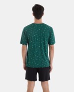 PIJAMA CORTO DE HOMBRE DE ALGODÓN Y VISCOSA MICRO ESTAMPADO