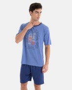 PIJAMA CORTO DE HOMBRE DE ALGODÓN Y MODAL ESTAMPADO SEA
