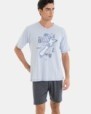 PIJAMA CORTO DE HOMBRE DE ALGODÓN ESTAMPADO ISLAS
