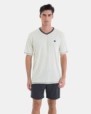 Men's short pajama in cotton and modal with micro print