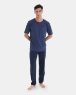PIJAMA DE HOMBRE DE PUNTO MICRO ESTAMPADO Y PANTALÓN LARGO
