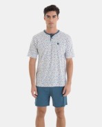 PIJAMA CORTO DE HOMBRE DE PUNTO MICRO ESTAMPADO