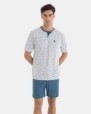 PIJAMA CORTO DE HOMBRE DE PUNTO MICRO ESTAMPADO