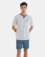 PIJAMA CORTO DE HOMBRE DE PUNTO MICRO ESTAMPADO