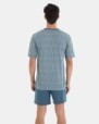 Men's short pajama in knit with geometric print