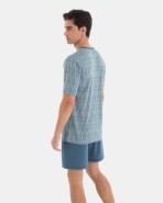 PIJAMA CORTO DE HOMBRE DE PUNTO ESTAMPADO GEOMÉTRICO