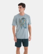 PIJAMA CORTO DE HOMBRE DE PUNTO ESTAMPADO BICI